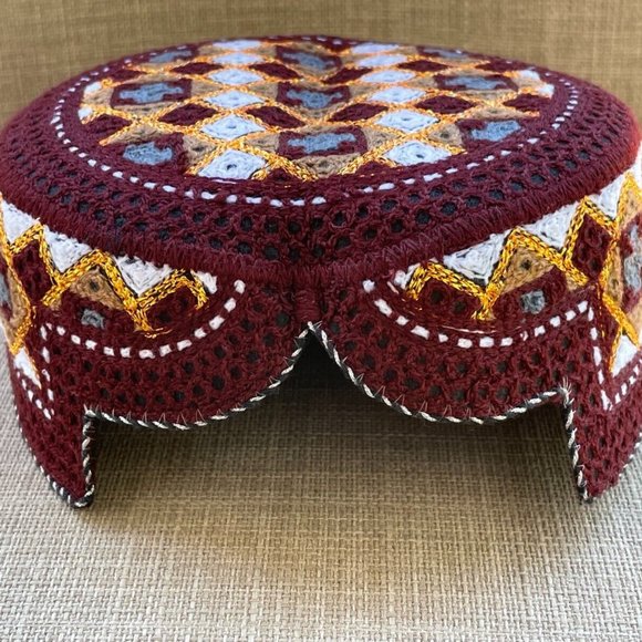 Handmade Traditional Hat SINDHI Cultural Cap Multi Color Embroidery Hat Topi - Picture 1 of 12